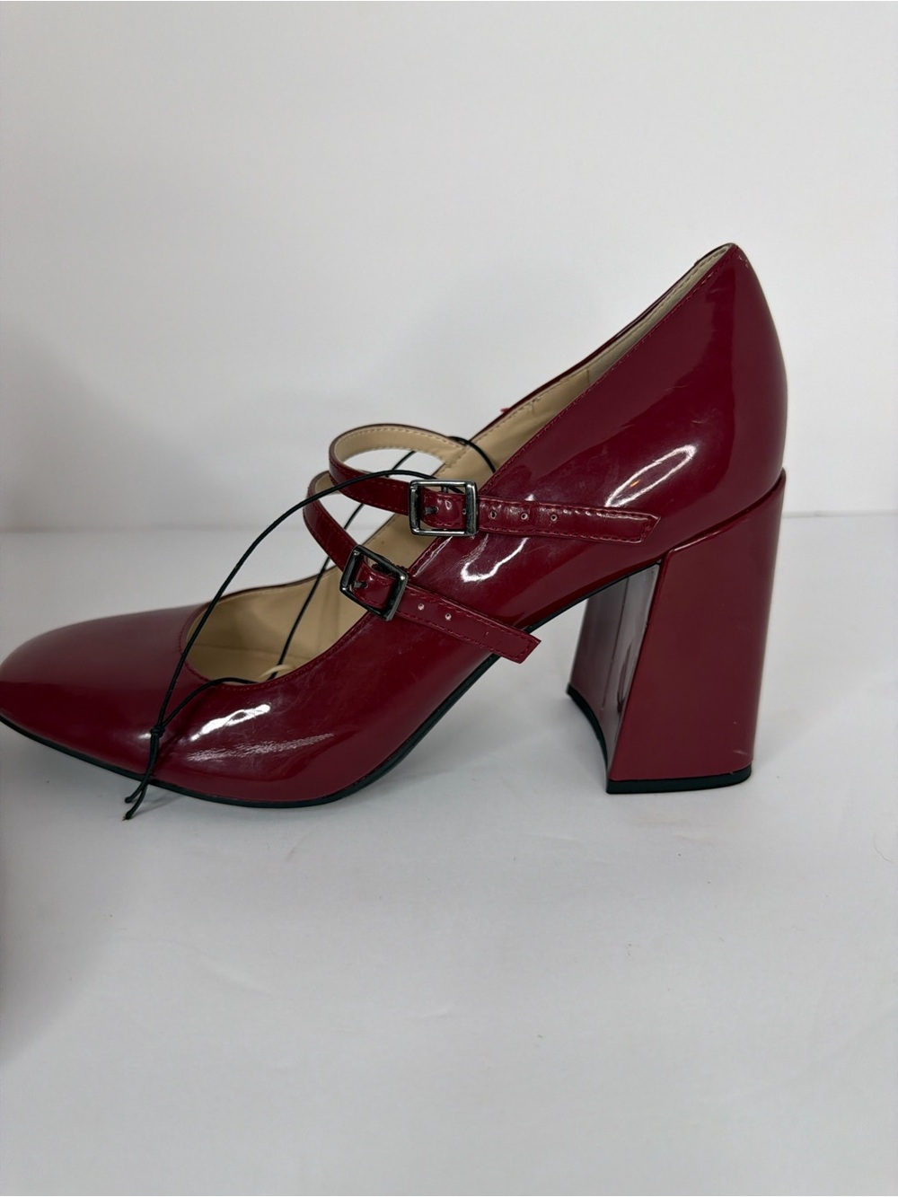 Marc Fisher Red Patent Double Strap Mary Jane Block Heels Women’s Size 8.5